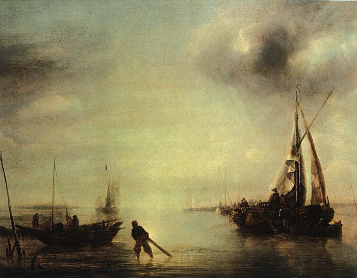 Jan van de Cappelle Becalmed Norge oil painting art